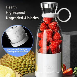 Rohas Juice Blender- No. 1 Four Blades Mini Portable Juice Blender with Wireless Charger